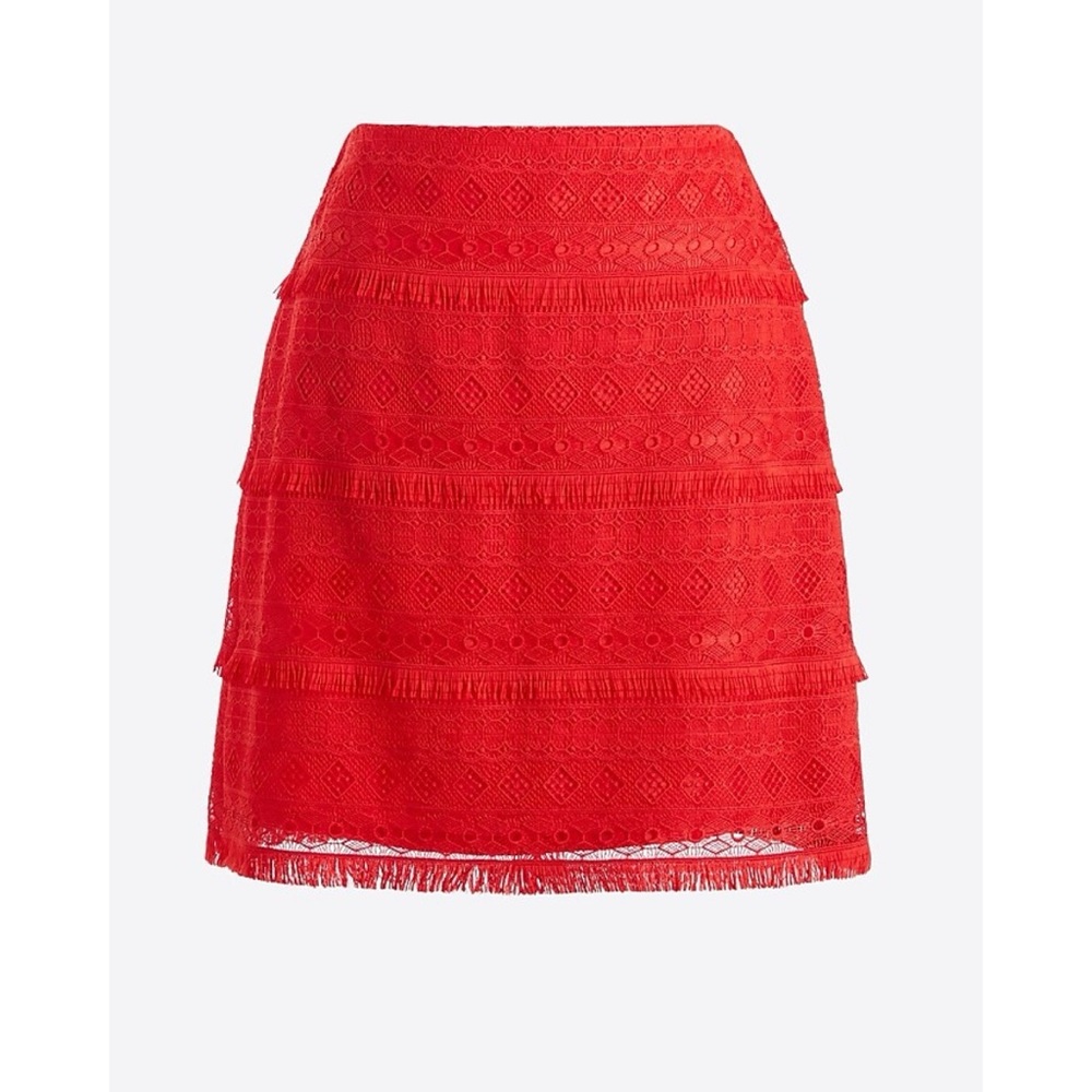 NWT! J. Crew Fringe Lace Mini Skirt